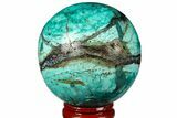 Polished Chrysocolla Sphere - Peru #133750-1